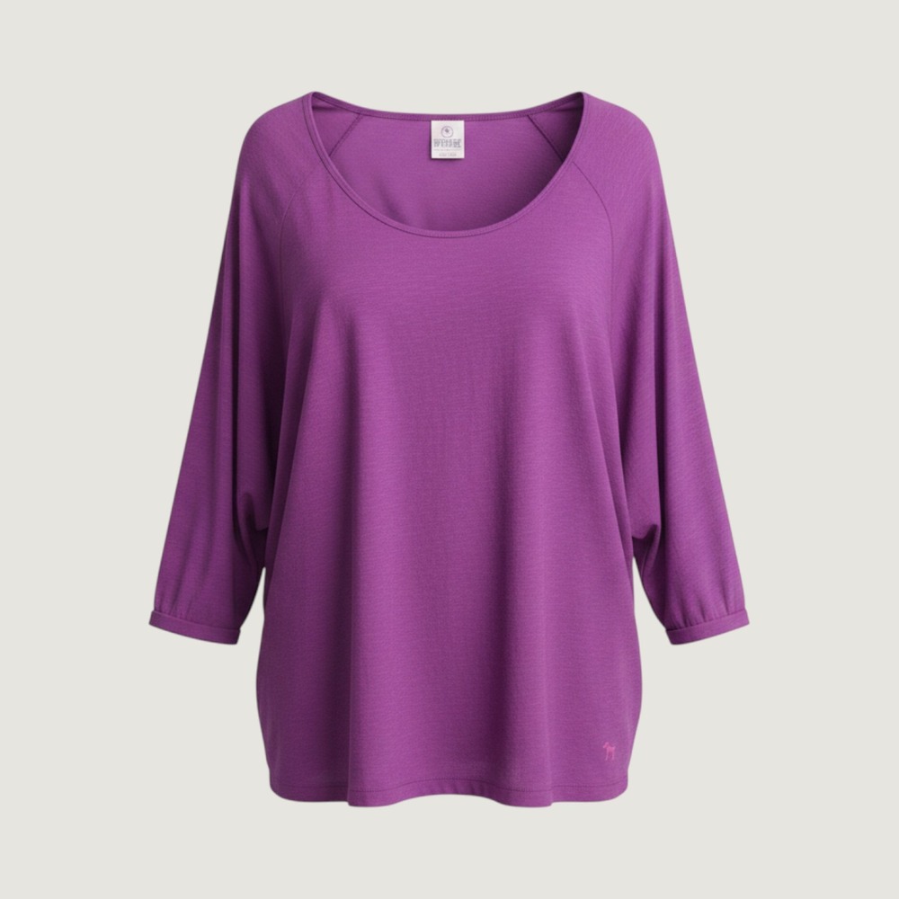PINK Victoria's Secret Purple Dolman‎ Sleeve Slub Knit Top Medium Large